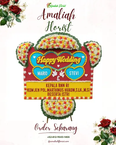 Karangan Papan Bunga Pernikahan di Pakuan Baru